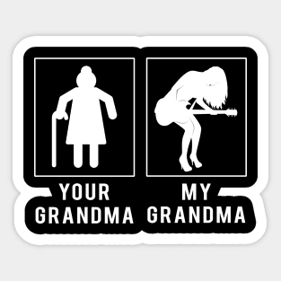 guitar your grandma my grandma tee for your grandson granddaughter Sticker